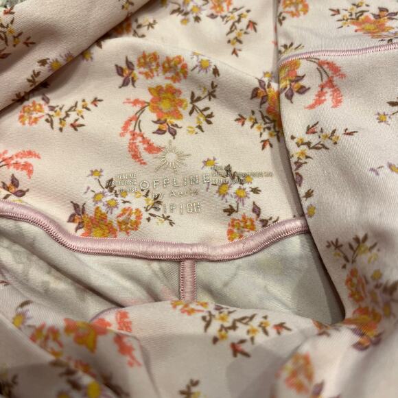 Aerie Offline Real Me 7/8 Legging Sz S Pink Floral Pattern Inseam 25 Athleisure - Picture 5 of 5